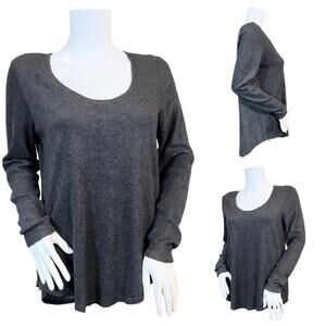 #T61 Red Haute Charcoal Zipper Detail Long Sleeve SZ M $89